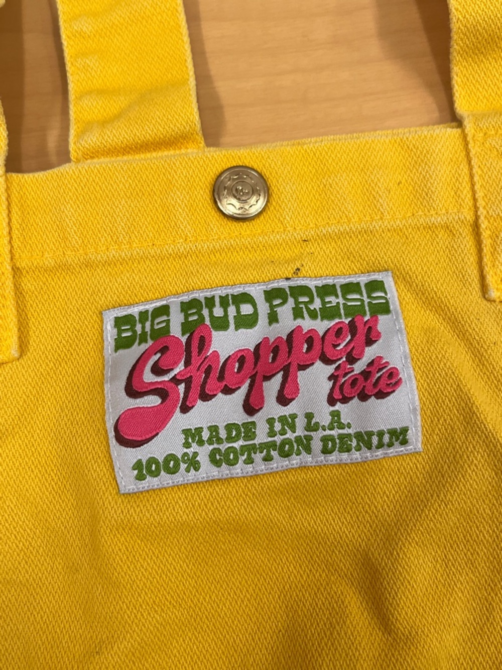 Big Bud Press yellow shopper tote bag - Picture 2 of 3